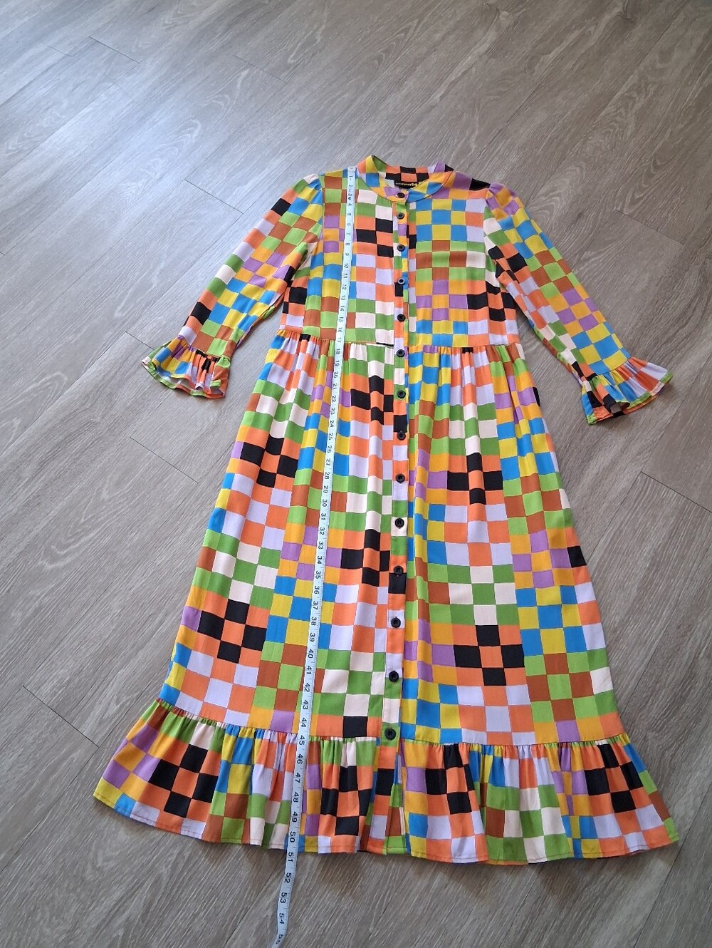 Nooworks Olive Long Sleeve Maxi Shirt Dress Carnival Multi - Picture 13 of 15